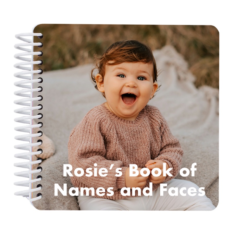 A personalized photo book with a printed cover